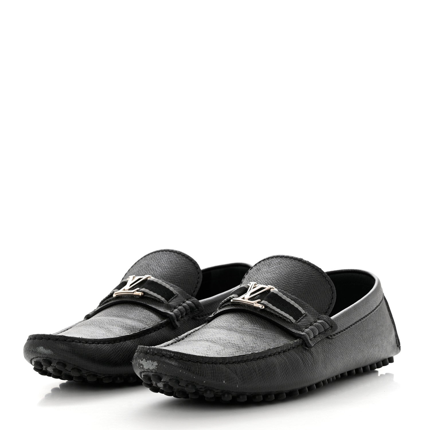 Louis Vuitton Taiga Hockenheim Moccasin Loafers 8.5 Black 3 of 10