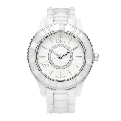 Christian Dior Stainless Steel Ceramic Diamond 33mm Dior VIII Automatic Watch White 1 of 6