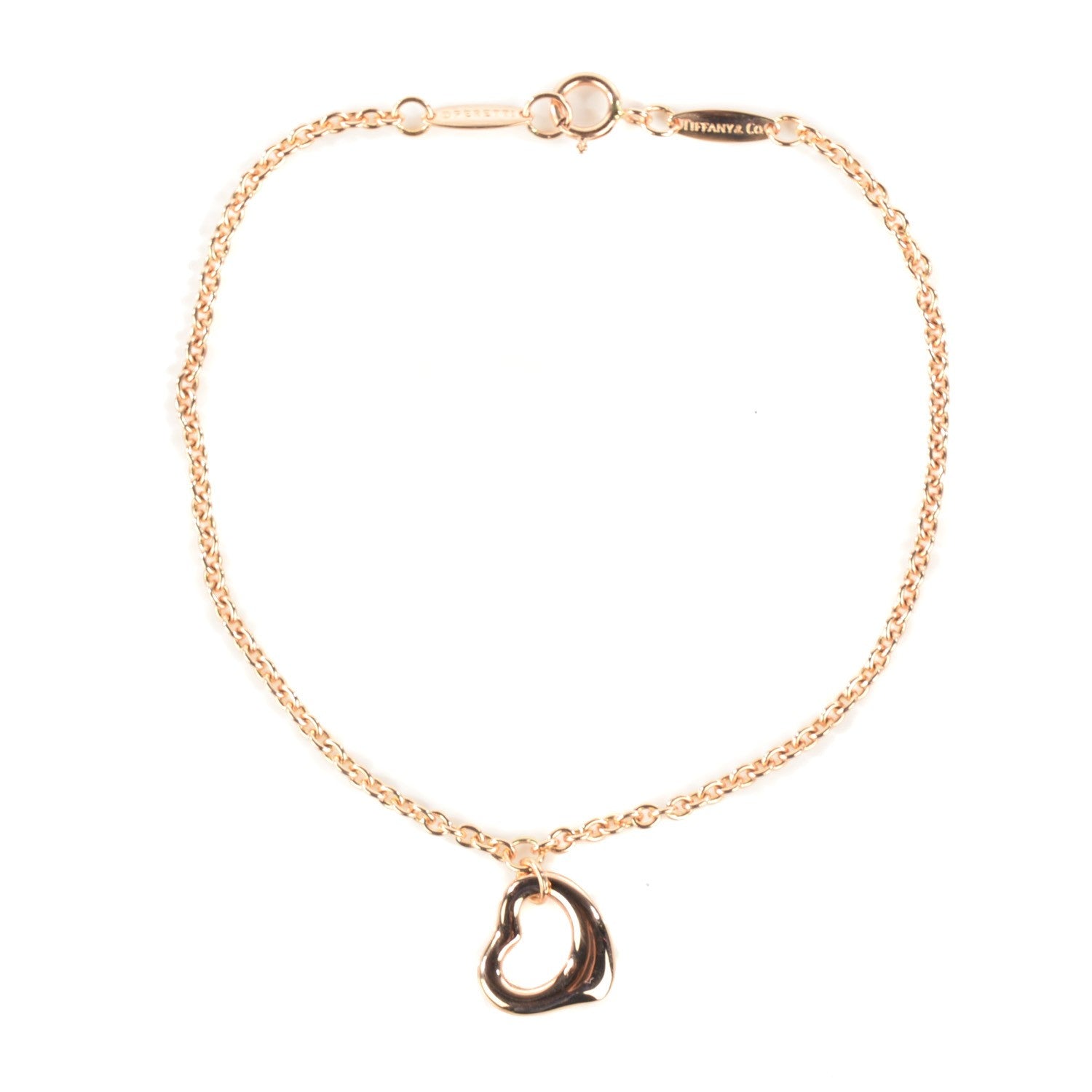 Tiffany 18K Rose Gold Elsa Peretti Open Heart Bracelet 1 of 5