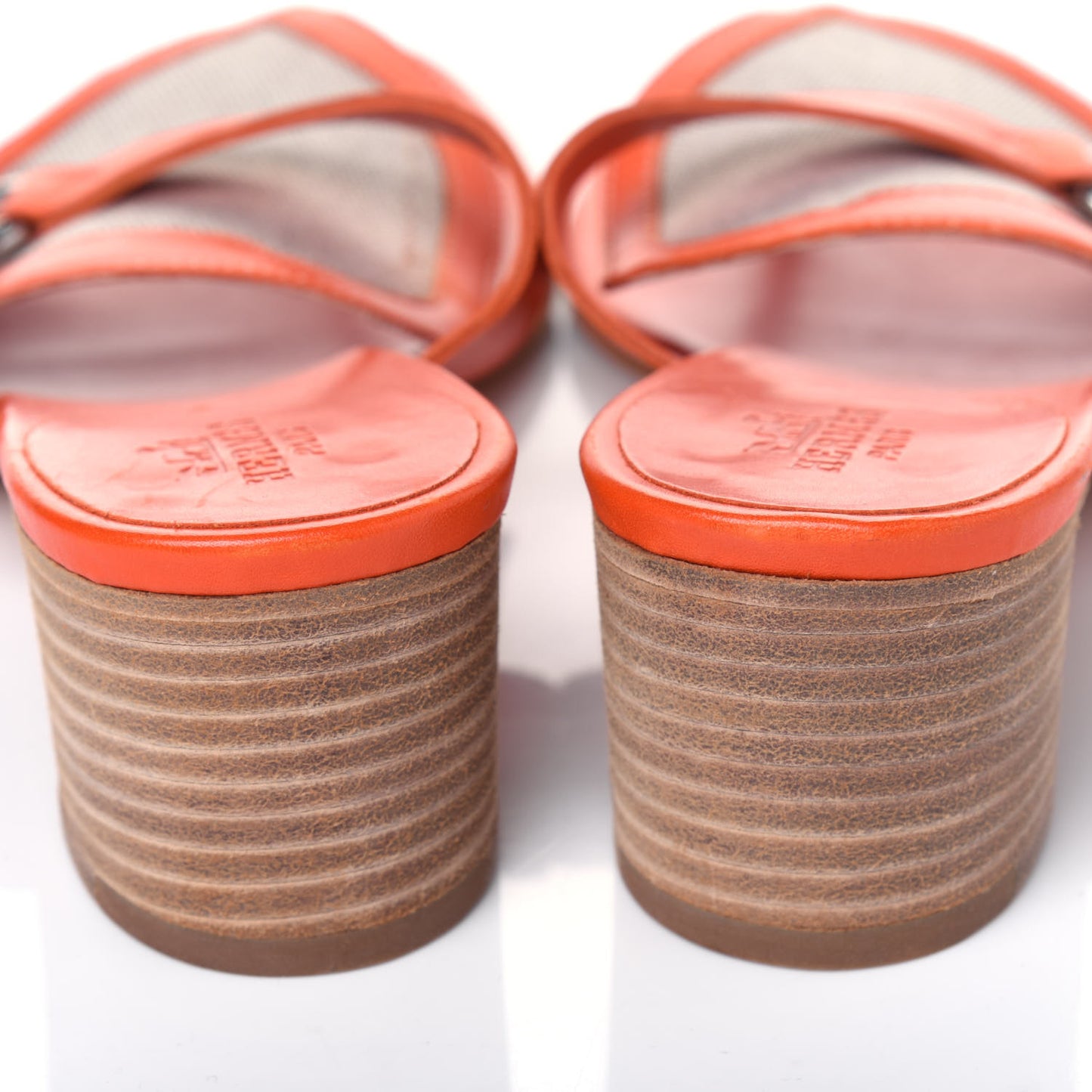 Calfskin Canvas Buckle Sandals 36.5