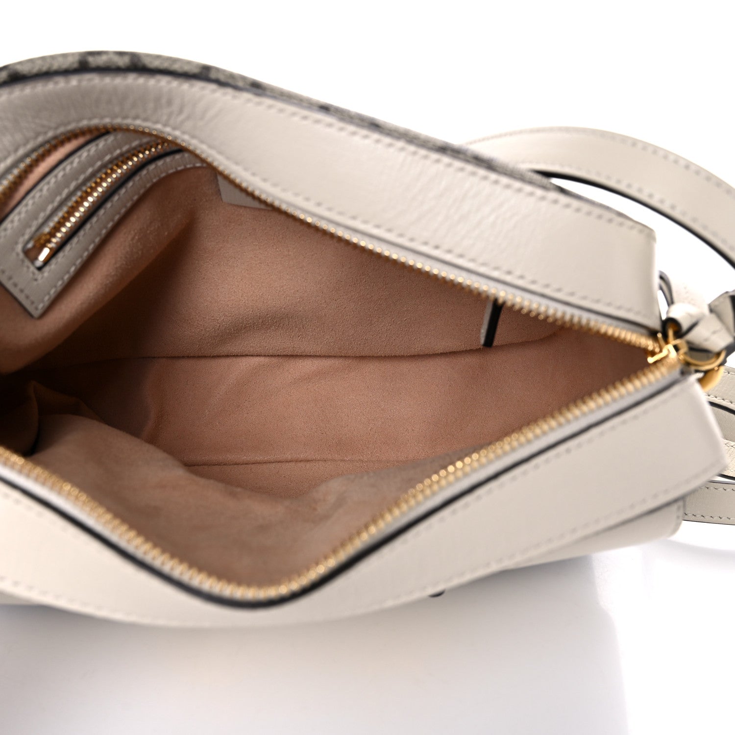 Gucci GG Supreme Monogram Small Horsebit 1955 Shoulder Bag Beige Mystic White 5 of 11