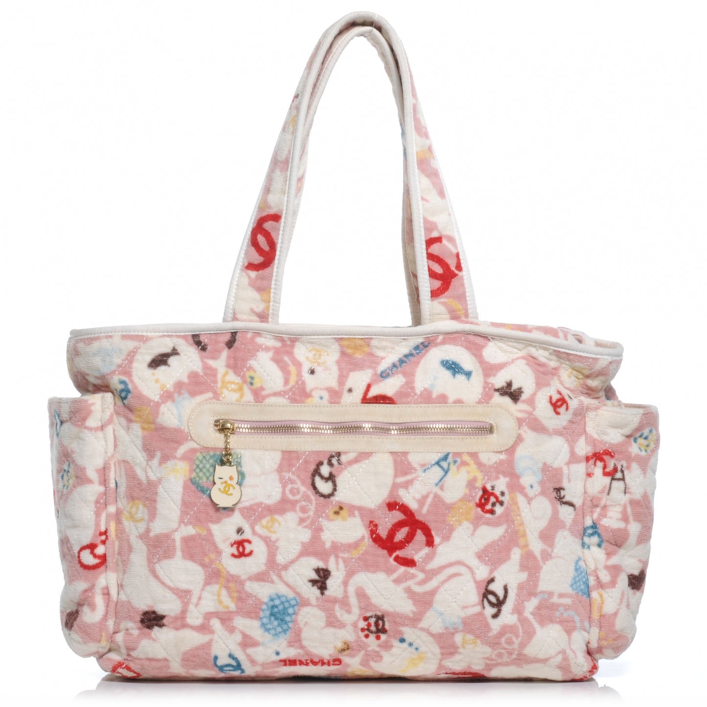 Terry Cotton Baby Animals Diaper Bag Pink