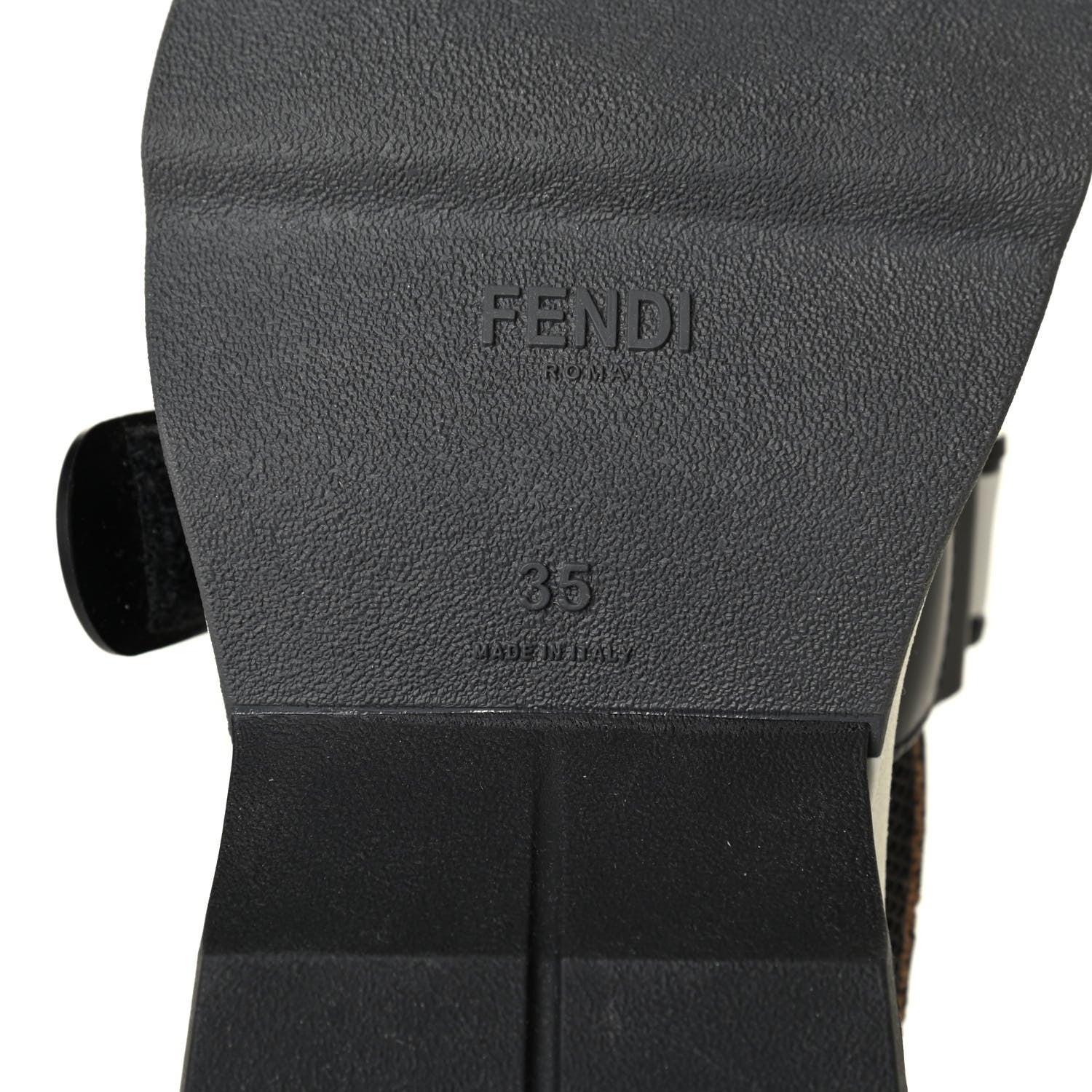 Fendi Stretch Yarn FF Stiff Band Rockoko Sneakers 35 Black White Tobacco 5 of 5