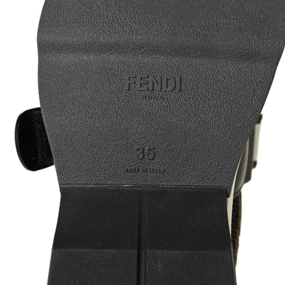 Fendi Stretch Yarn FF Stiff Band Rockoko Sneakers 35 Black White Tobacco 5 of 5