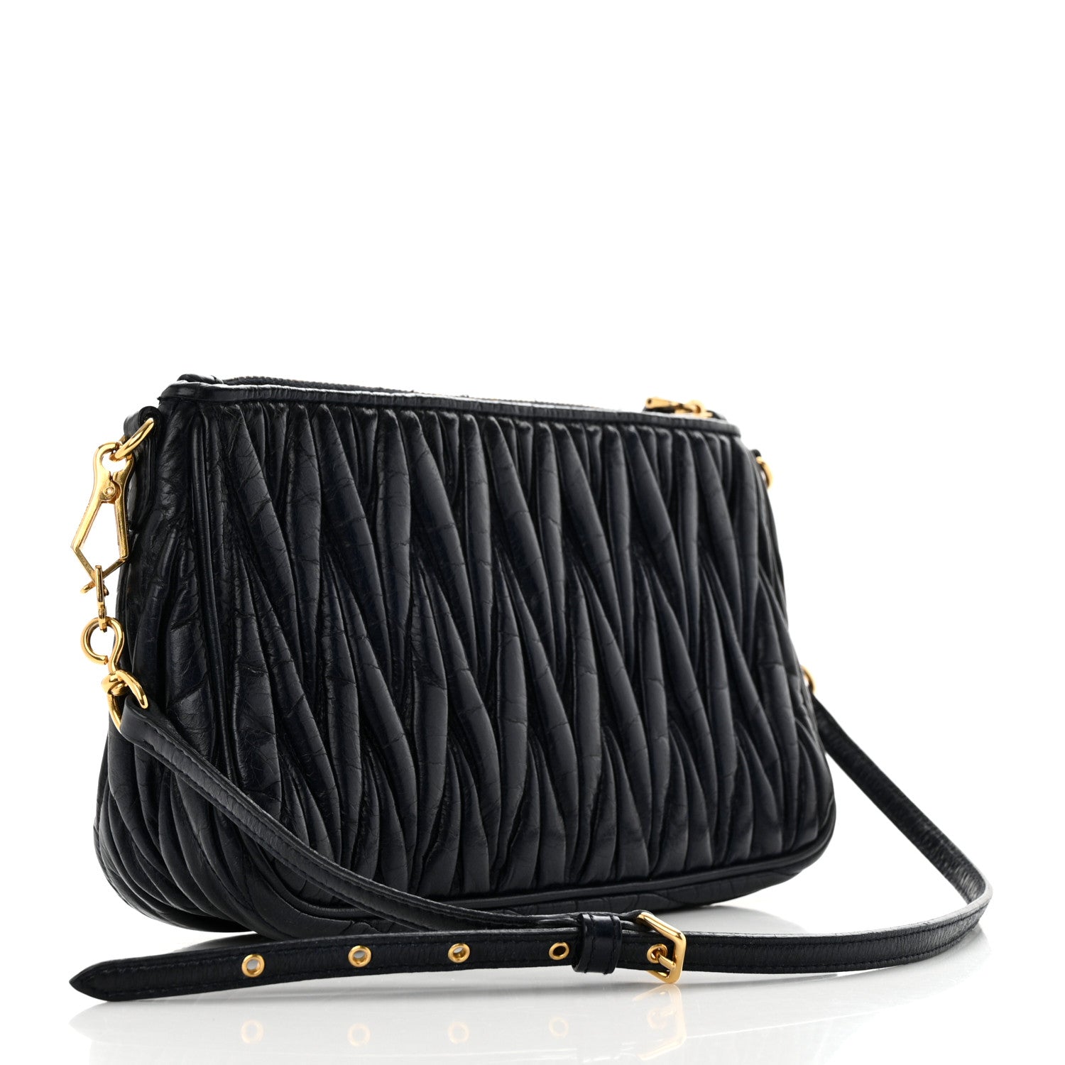 Miu Miu Nappa Matelasse Lux Shoulder Bag Bleuette 2 of 13