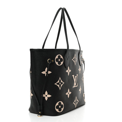 Louis Vuitton Empreinte Monogram Giant Neverfull MM Black Beige 4 of 10