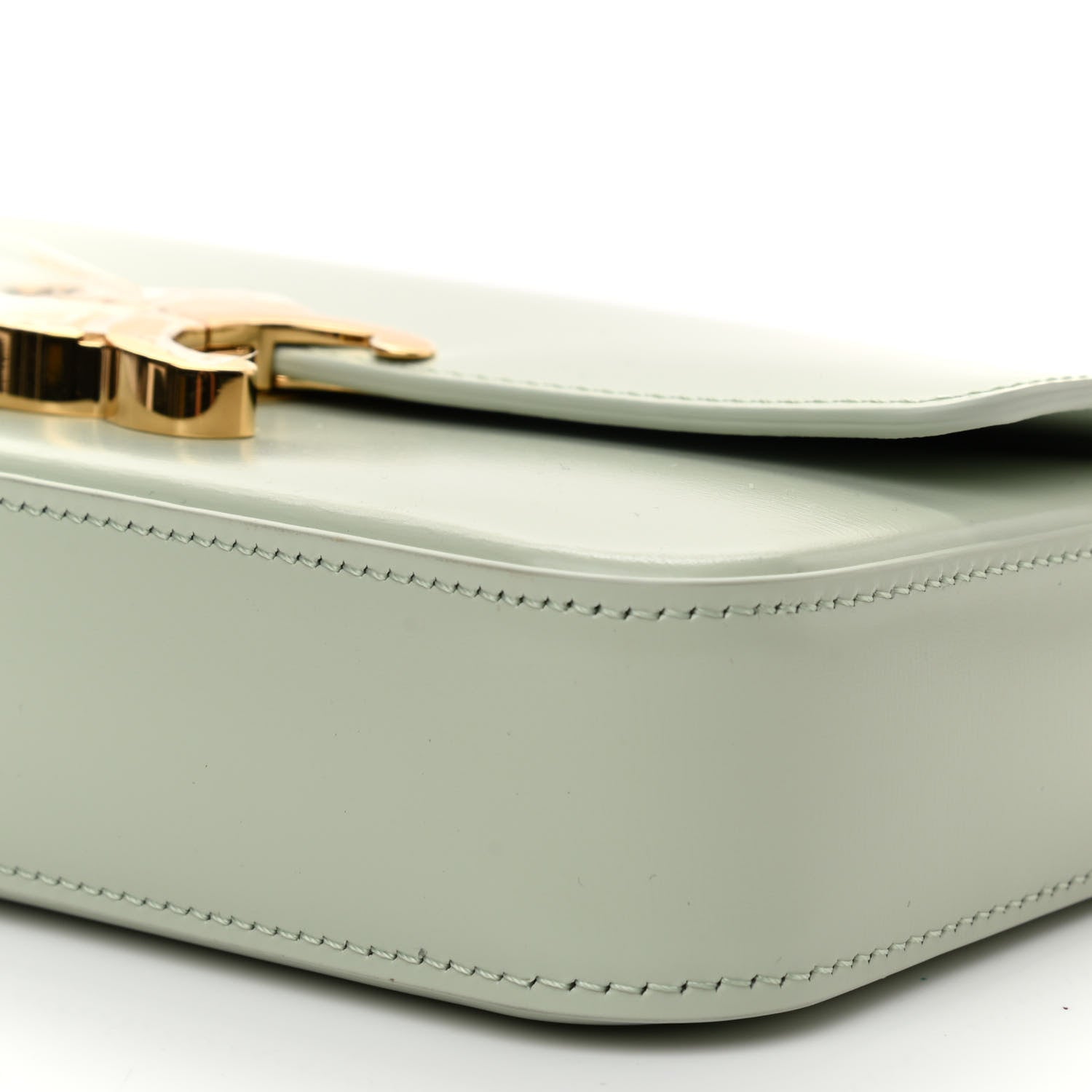 Celine Shiny Calfskin Triomphe Chain Shoulder Bag Jade 10 of 10