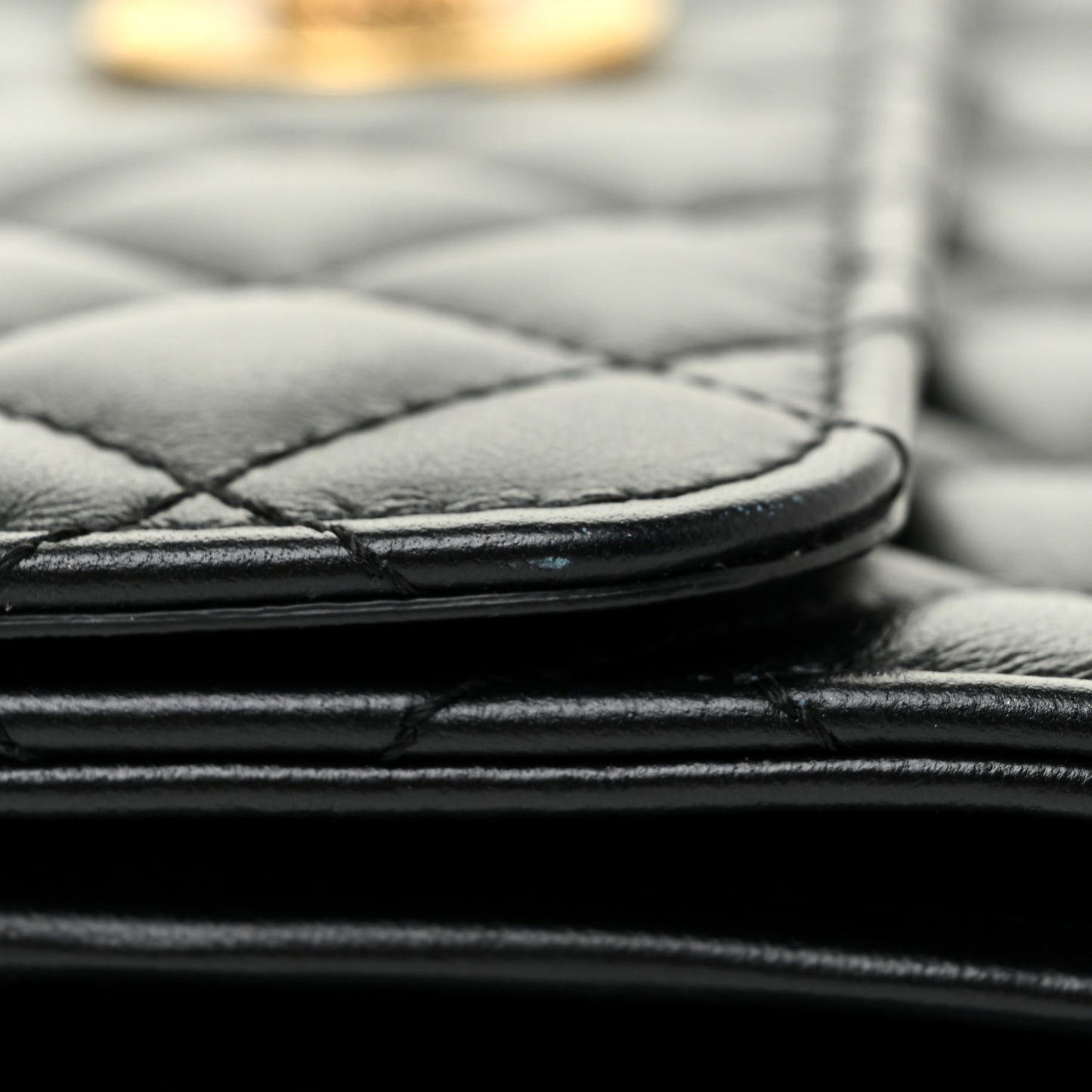 Lambskin Quilted Medusa Wallet On Chain Crossbody Black