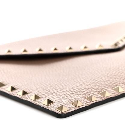 Valentino Garavani Vitello Medium Rockstud Envelope Flat Wristlet Pouch Poudre 9 of 10