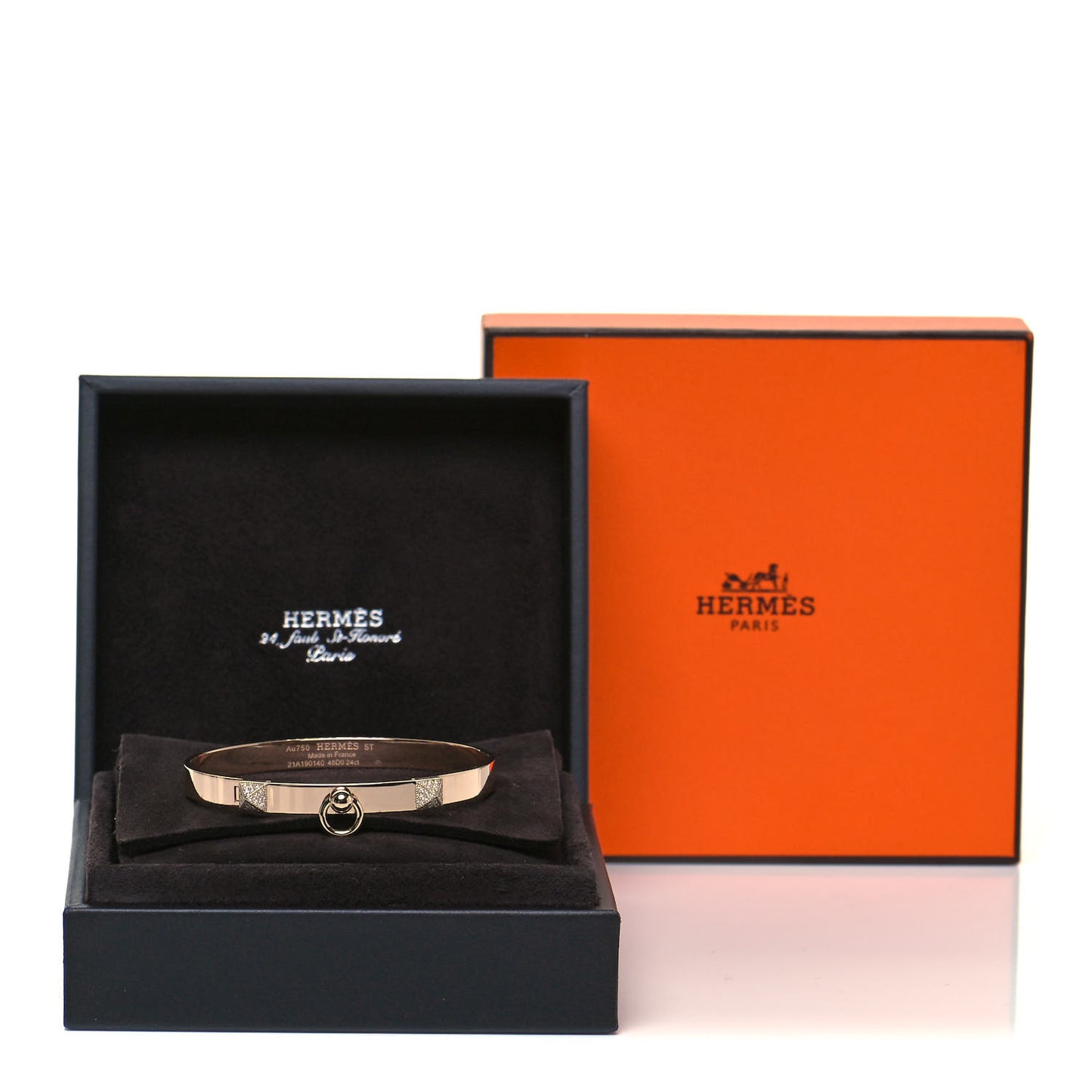 18K Rose Gold Diamond PM Collier De Chien Bracelet ST