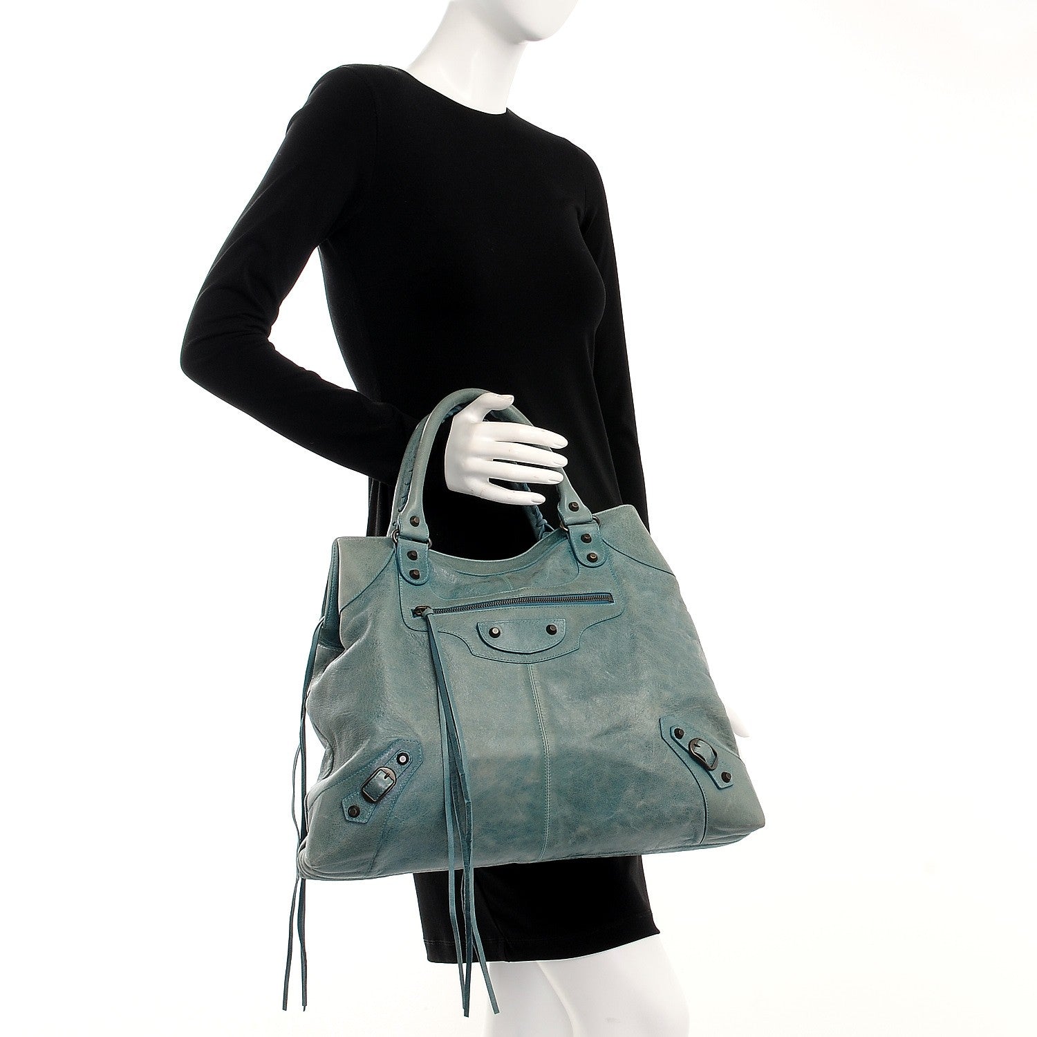 Balenciaga Agneau Classic Hardware Brief Aquamarine 2 of 15