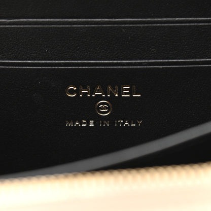 Chanel Caviar Quilted CC Filigree Vanity Clutch With Chain Beige Black 6 of 10