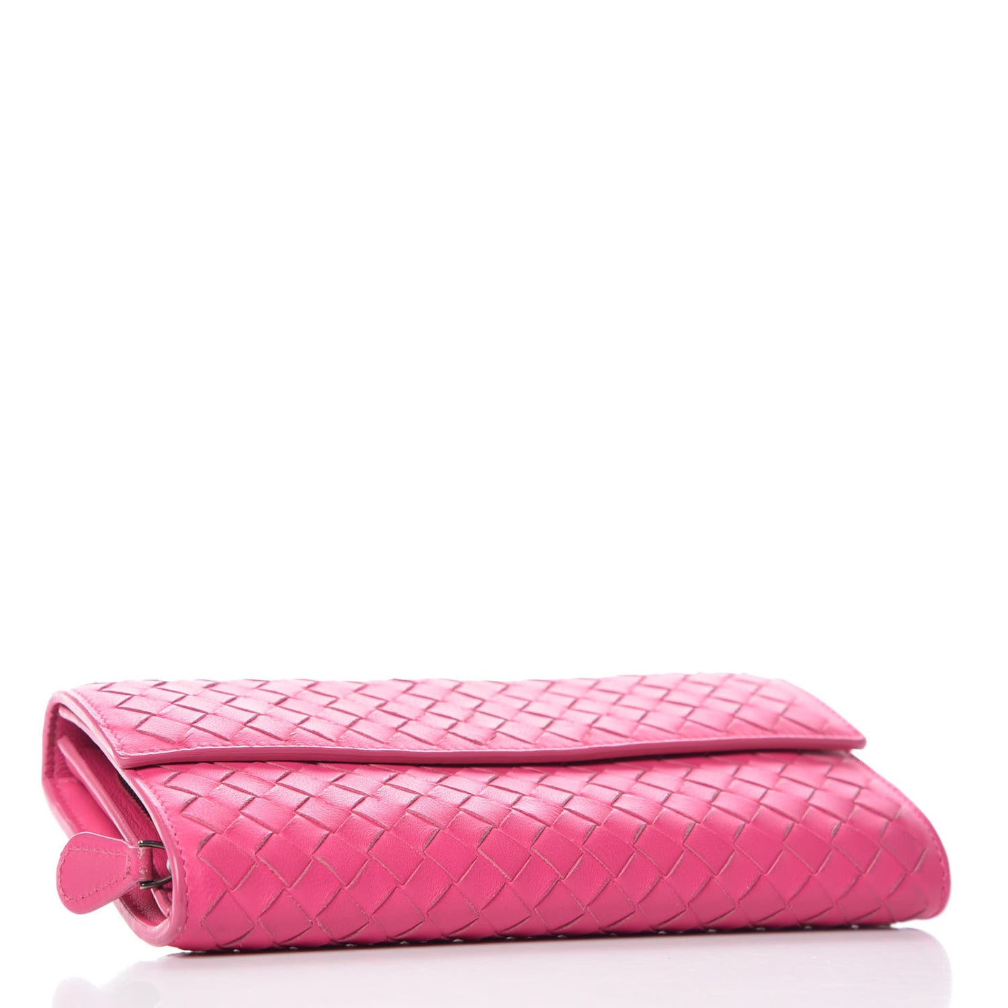 Nappa Intrecciato Continental Flap Wallet Rosa Shock