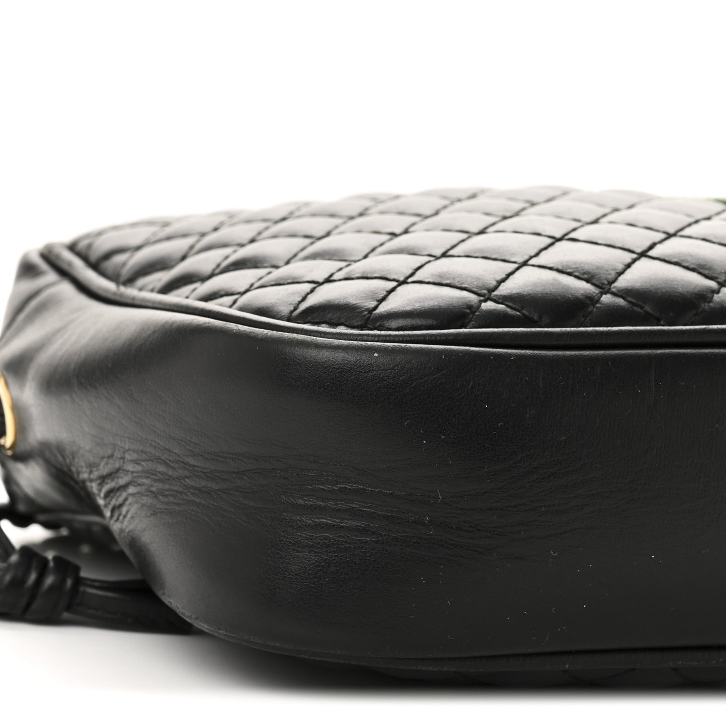 Calfskin Web Trapuntata Small GG Shoulder Bag Black