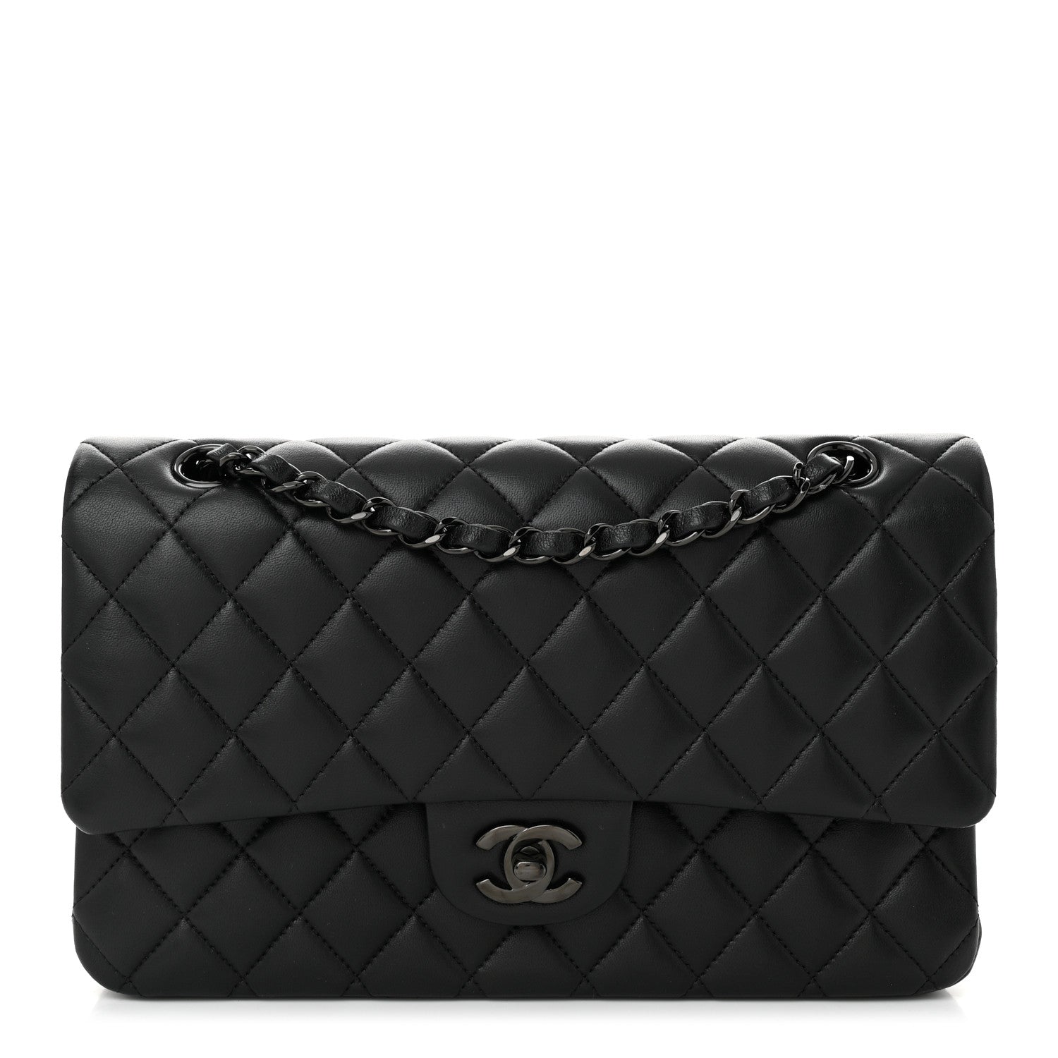 Chanel Lambskin Quilted Medium Double Flap So Black 1 of 11