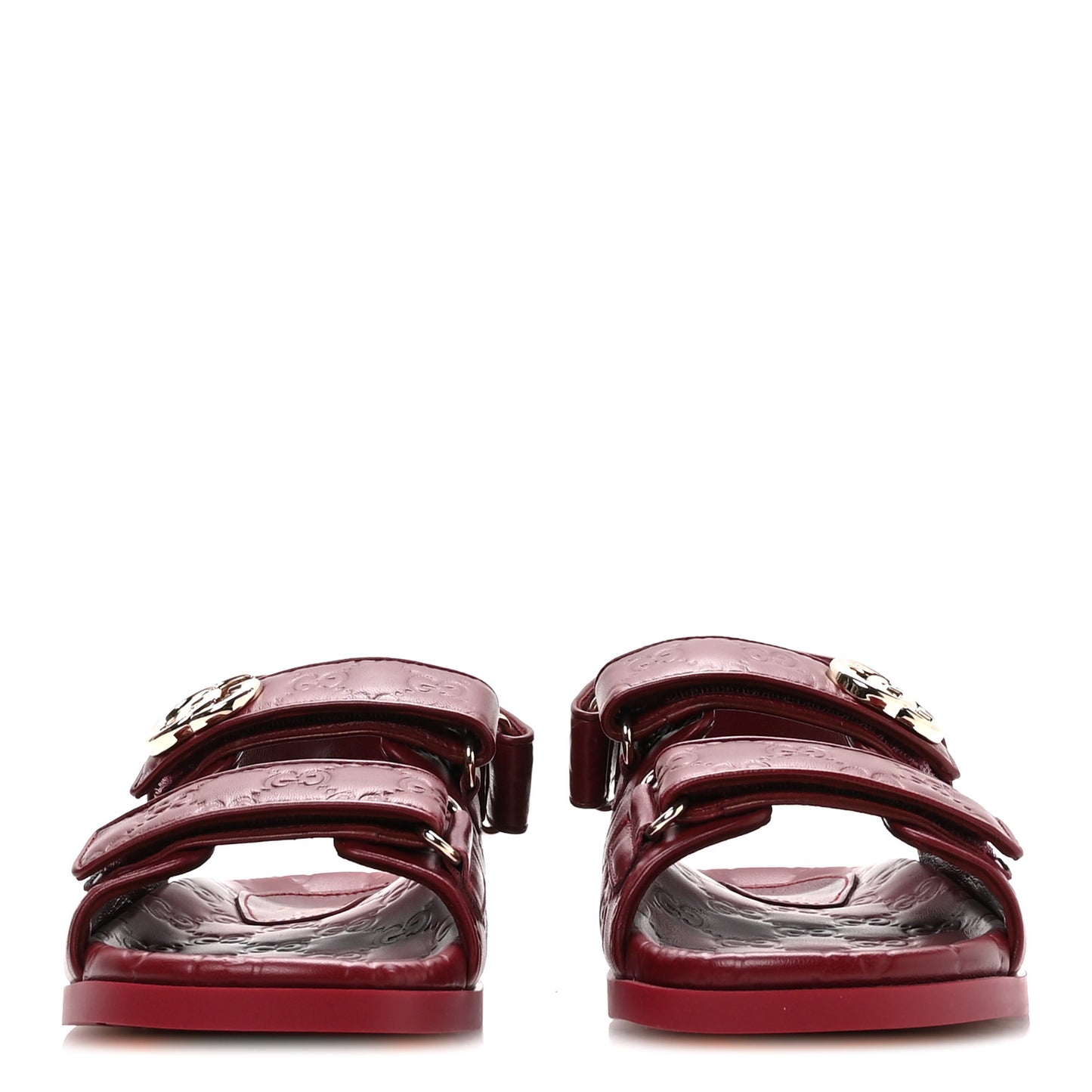 Guccissima GG Embossed Womens Sandals 37 Rosso Ancora