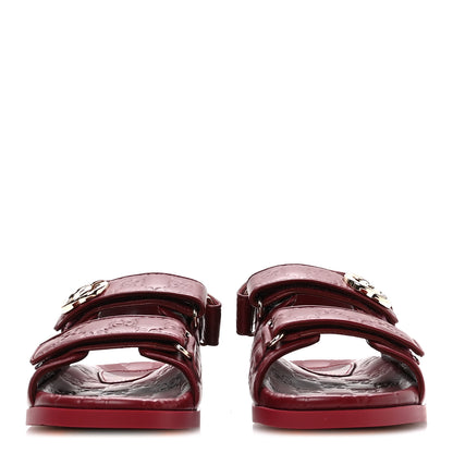 Gucci Guccissima GG Embossed Womens Sandals 37 Rosso Ancora 3 of 10