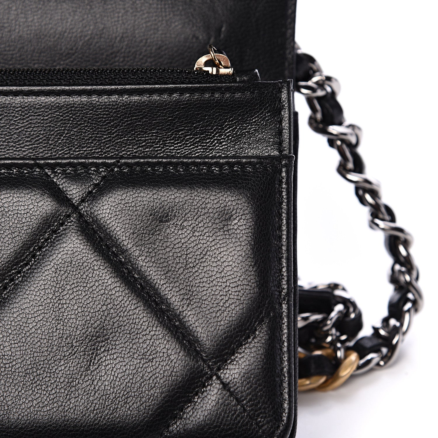 Chanel Quilted 19 Wallet On Chain WOC Black 11 of 12