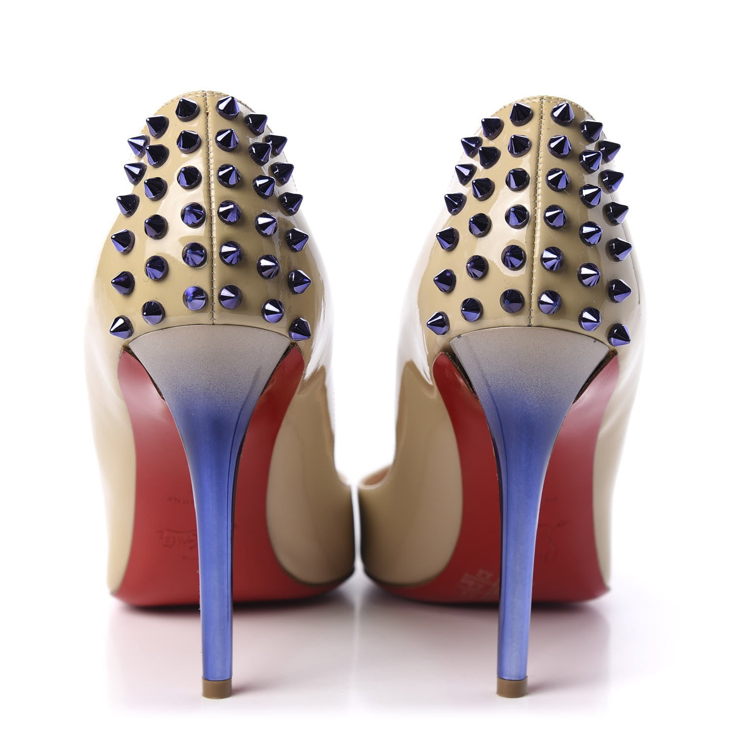 Christian Louboutin Patent Studded Zappa 100 Pumps 41 Beige 5 of 9