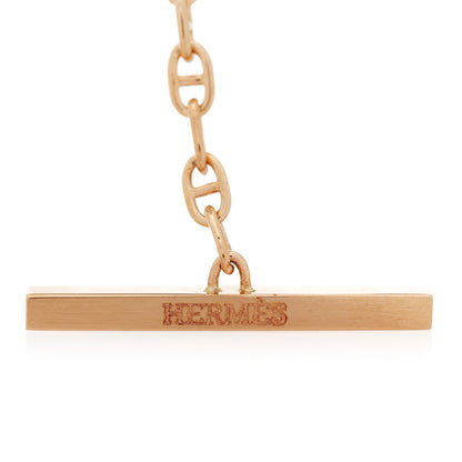 Hermes 18K Rose Gold Diamond GM Chaine D'Ancre Contour Pendant Necklace SH 4 of 7