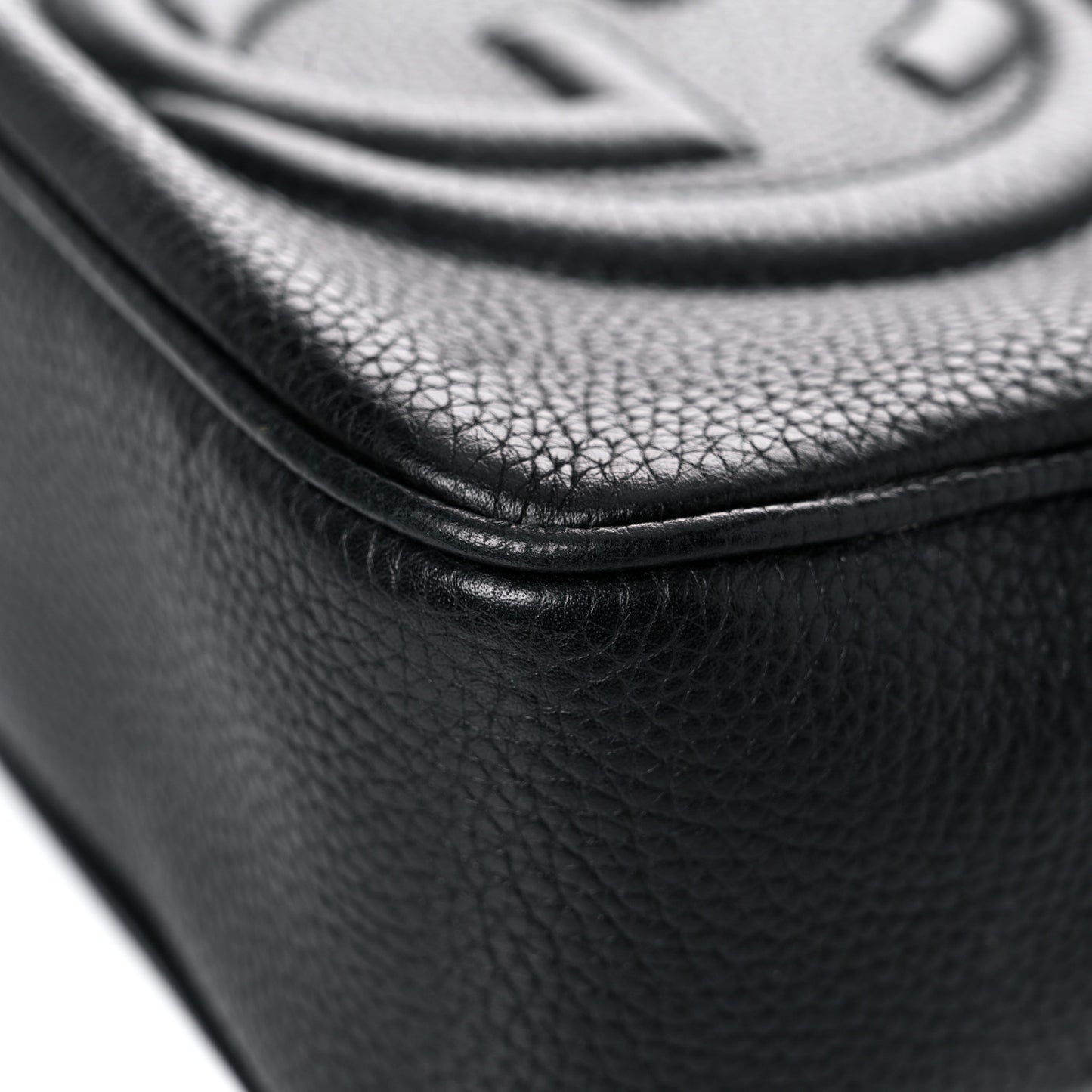 Pebbled Calfskin Small Soho Disco Bag Black