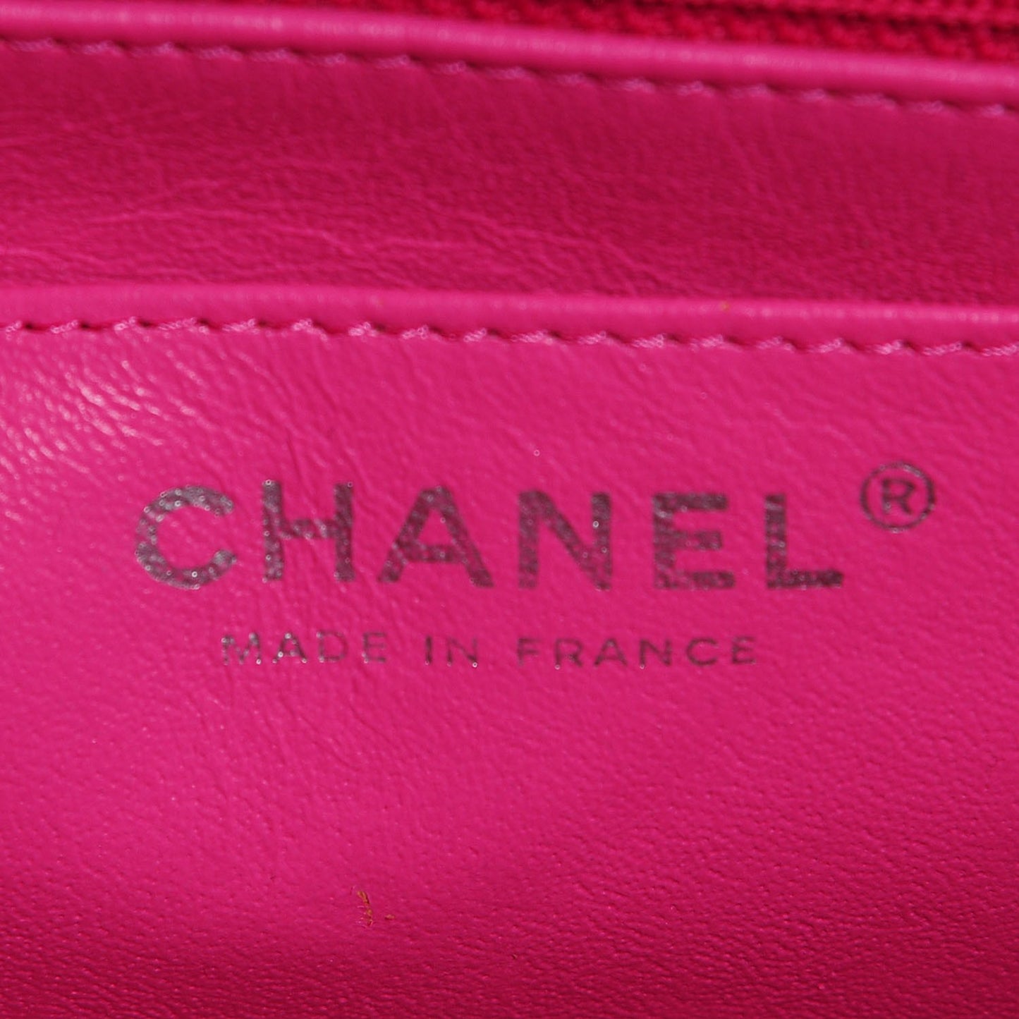 Iridescent Caviar Quilted Mini Square Flap Hot Pink