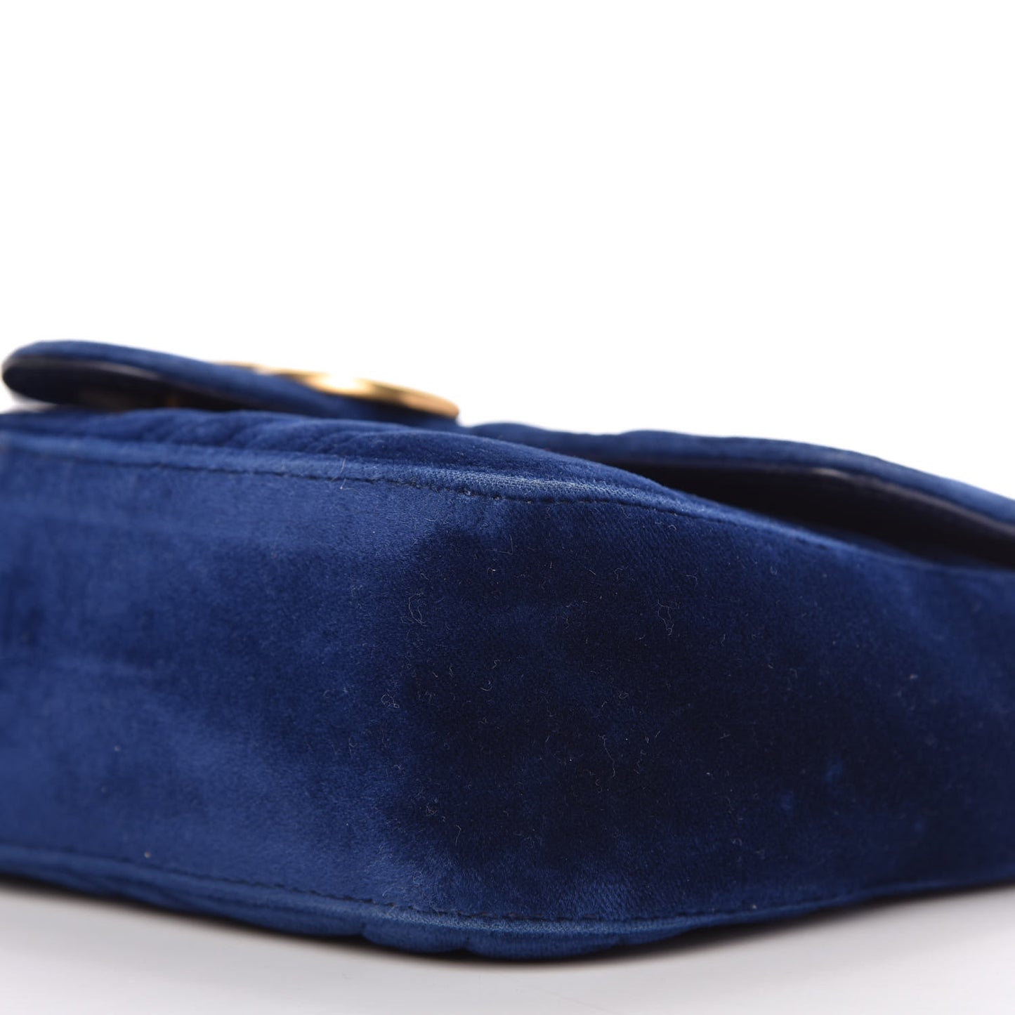 Velvet Matelasse Mini GG Marmont Shoulder Bag Cobalt Blue