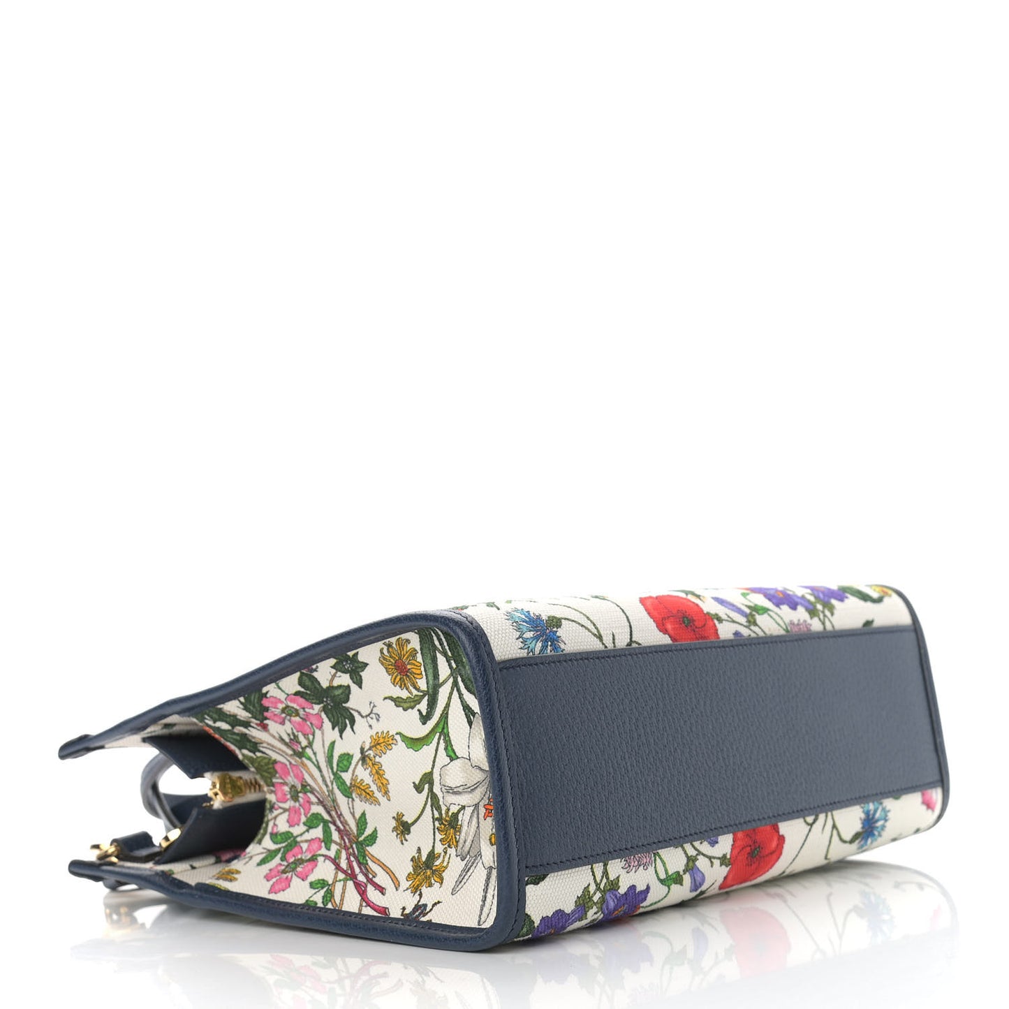 Canvas Medium Flora Tote White Multicolor Blue Agata