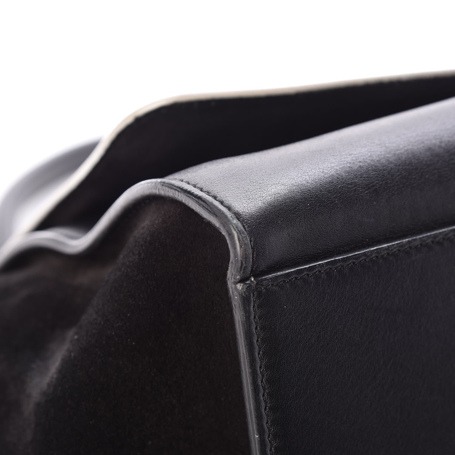 Celine Smooth Calfskin Suede Medium Bi-Color Trapeze Black 11 of 21