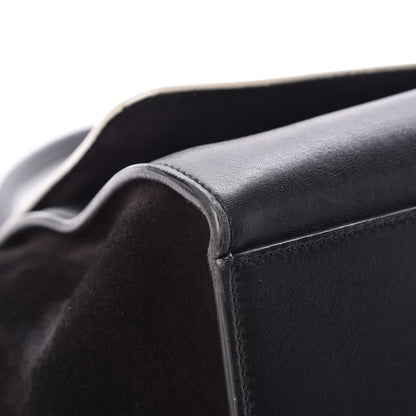 Celine Smooth Calfskin Suede Medium Bi-Color Trapeze Black 11 of 21