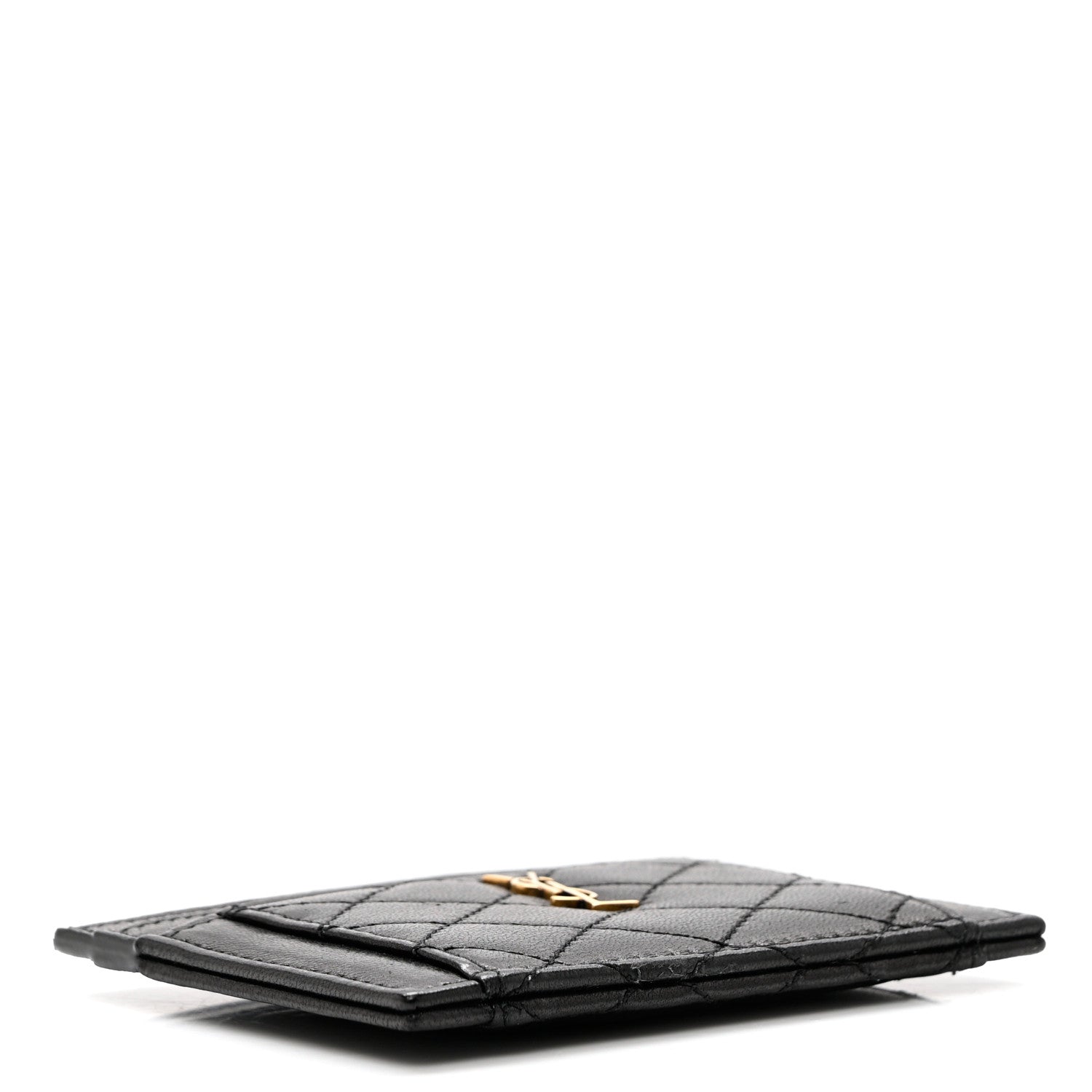 Saint Laurent Lambskin Quilted Gaby Credit Card Case Black 4 of 7