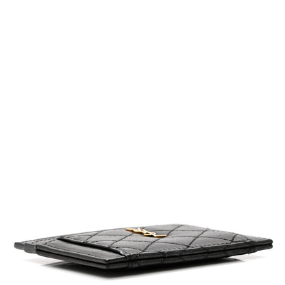Saint Laurent Lambskin Quilted Gaby Credit Card Case Black 4 of 7