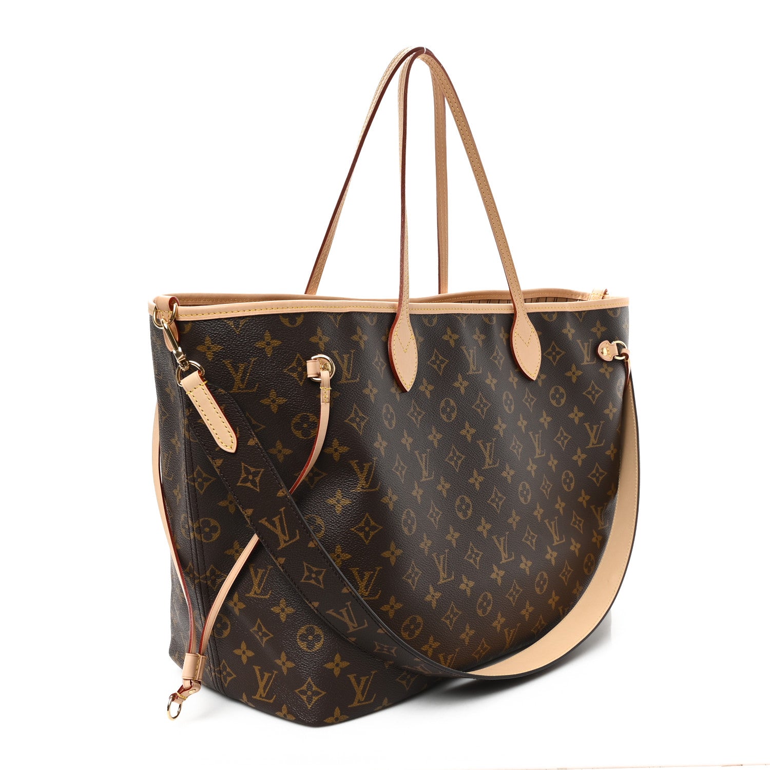 Louis Vuitton Monogram Stamped Inside Out Neverfull Bandouliere GM Beige 3 of 15