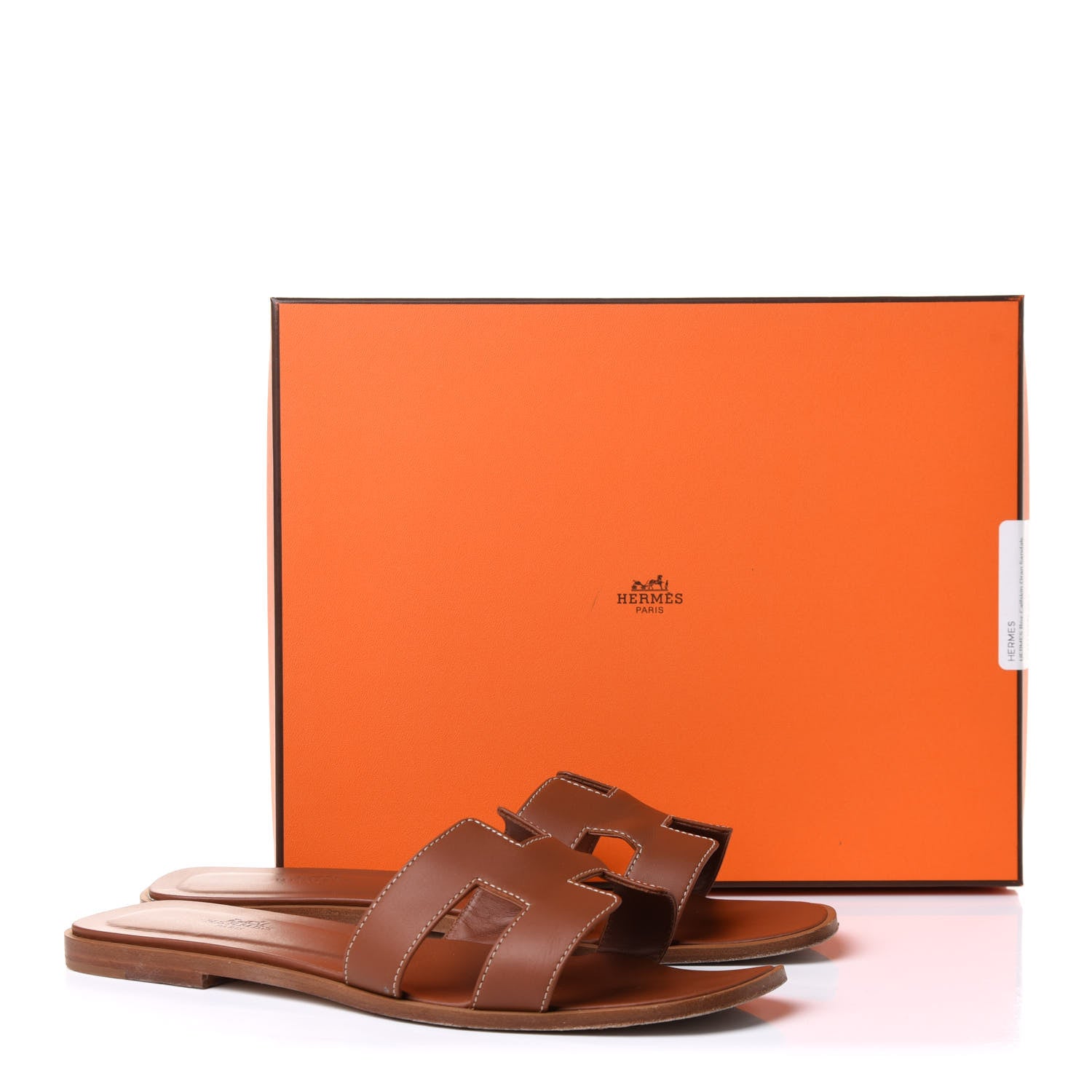 Hermes Box Calfskin Oran Sandals 40 Gold 10 of 10