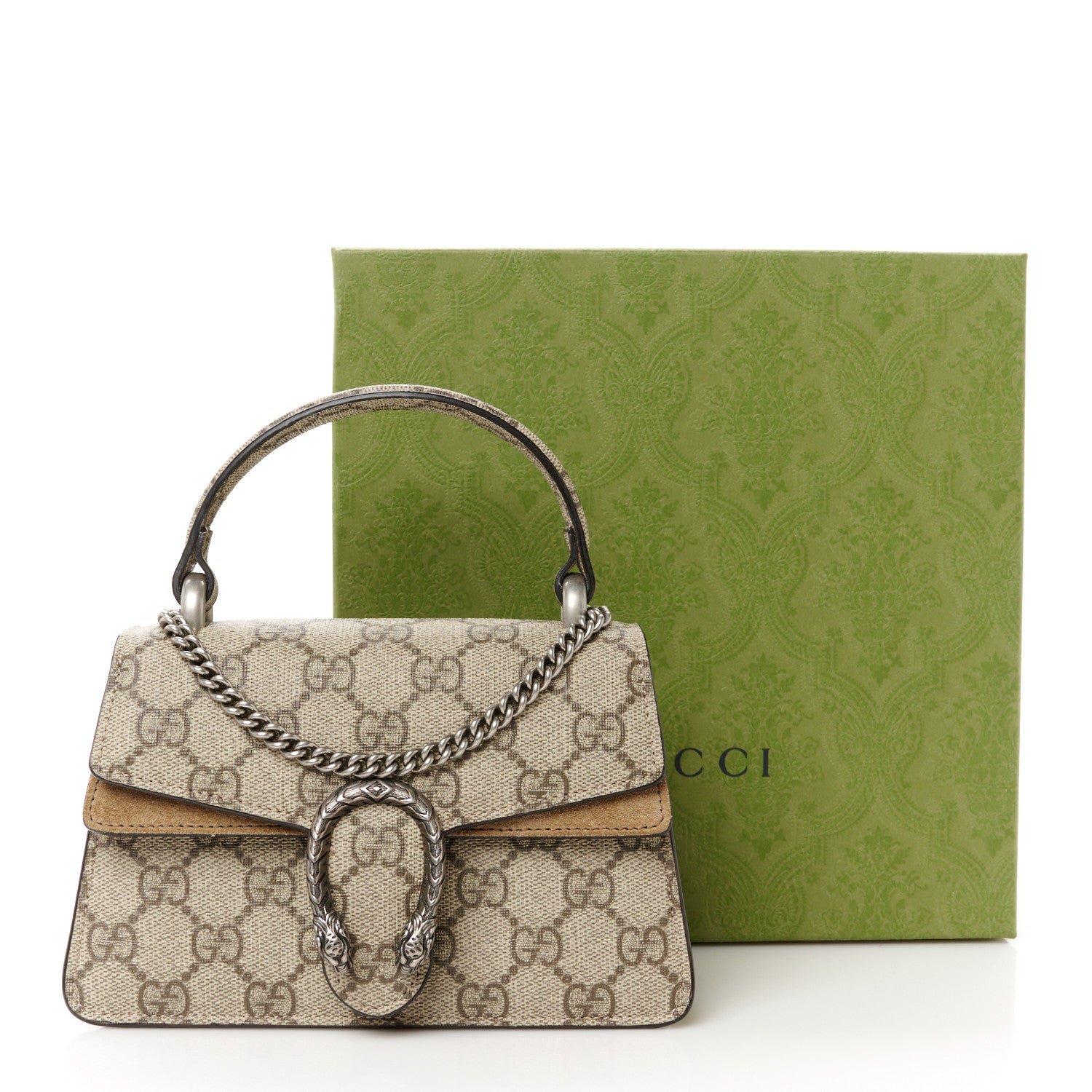 Gucci GG Supreme Monogram Mini Dionysus Top Handle Bag Taupe 10 of 10