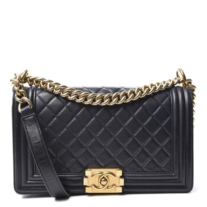 Chanel Lambskin Quilted Medium Boy Flap Black 1 of 10
