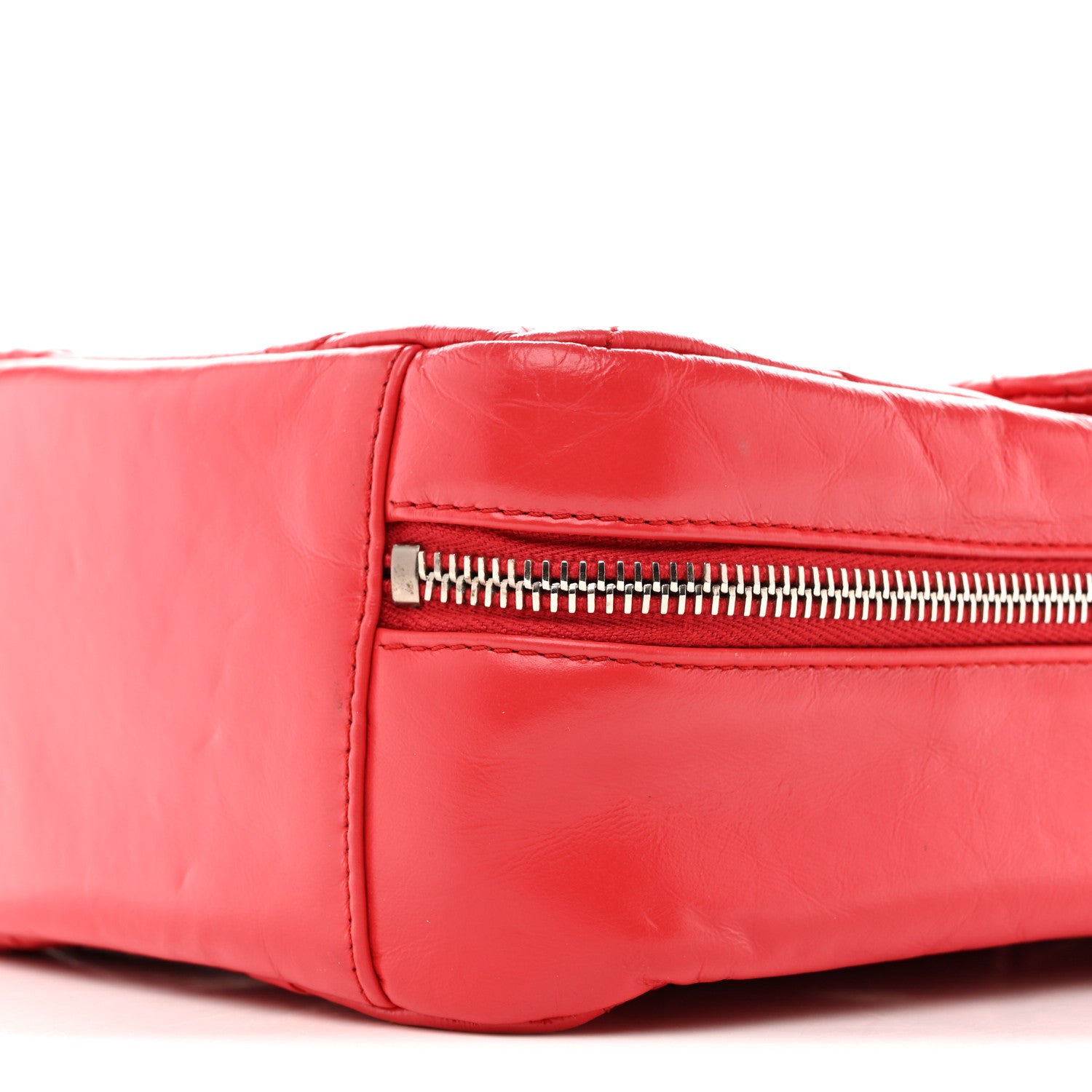 Chanel Aged Calfskin Quilted Top Handle Camera Case Red 10 of 13