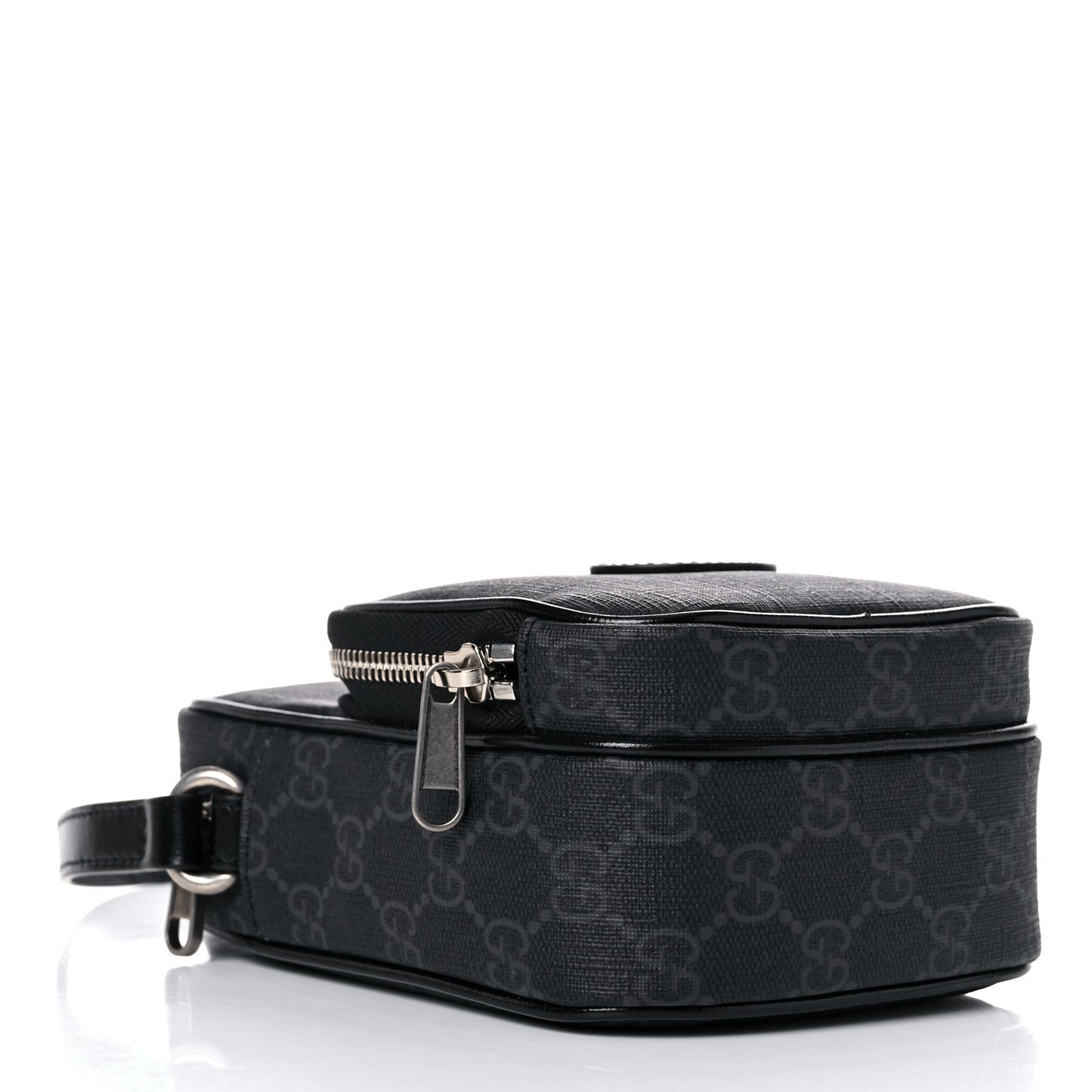 GG Supreme Monogram Azalea Calfskin Mini Retro Interlocking G Bag Black