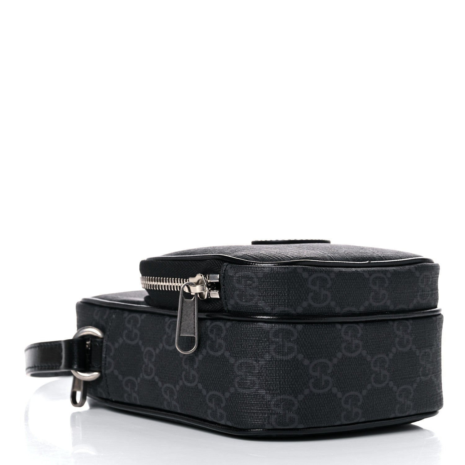 Gucci GG Supreme Monogram Azalea Calfskin Mini Retro Interlocking G Bag Black 3 of 9