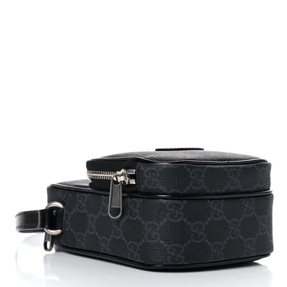 Gucci GG Supreme Monogram Azalea Calfskin Mini Retro Interlocking G Bag Black 3 of 9