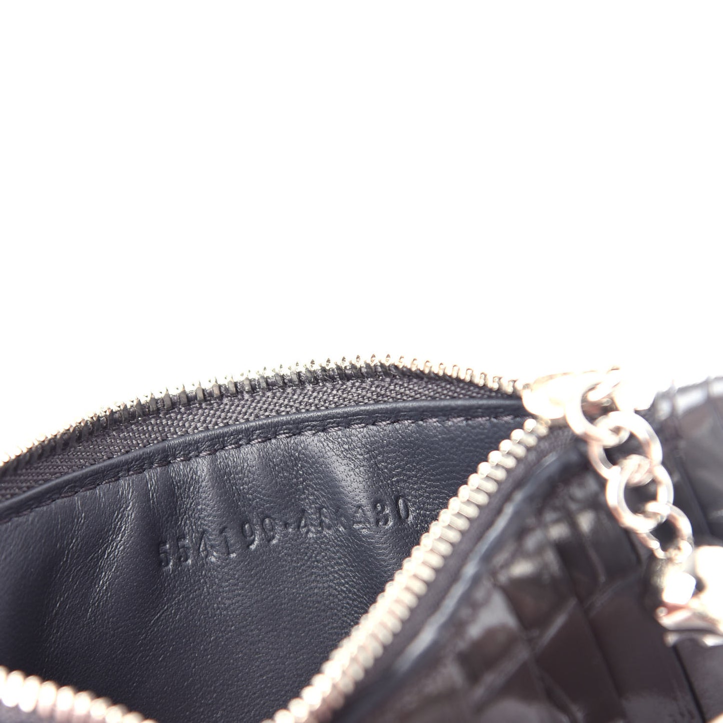 Calfskin Crocodile Embossed Card Holder Wallet Grey