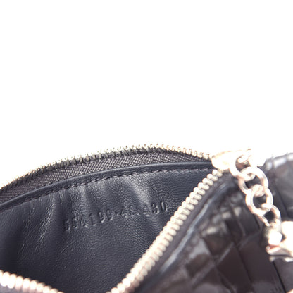 Alexander McQueen Calfskin Crocodile Embossed Card Holder Wallet Grey 6 of 8