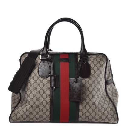 Gucci GG Plus Monogram Web Carry On Duffle Bag Ebony 1 of 14