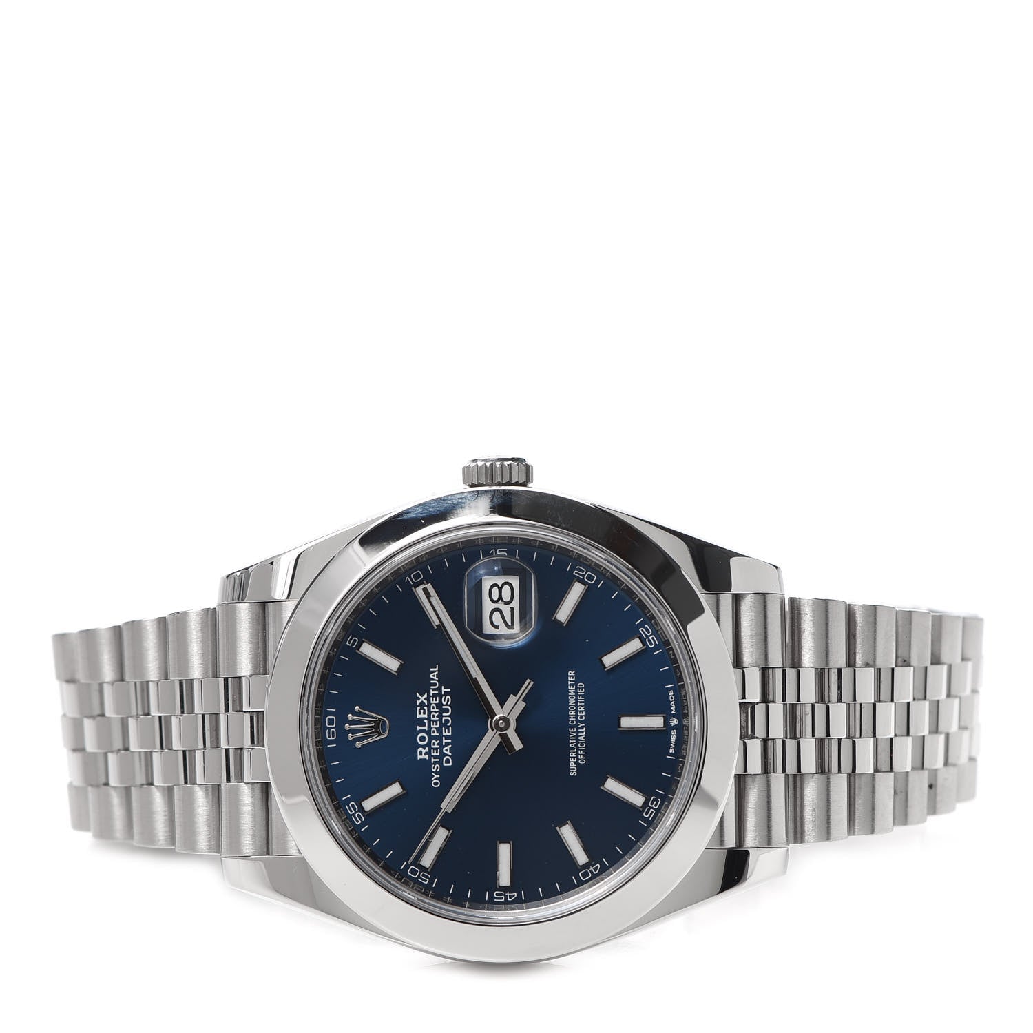 Rolex Stainless Steel 41mm Oyster Perpetual Datejust Watch Blue 126300 2 of 5