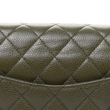 Chanel Caviar Quilted Medium Double Flap Dark Green 12 of 12