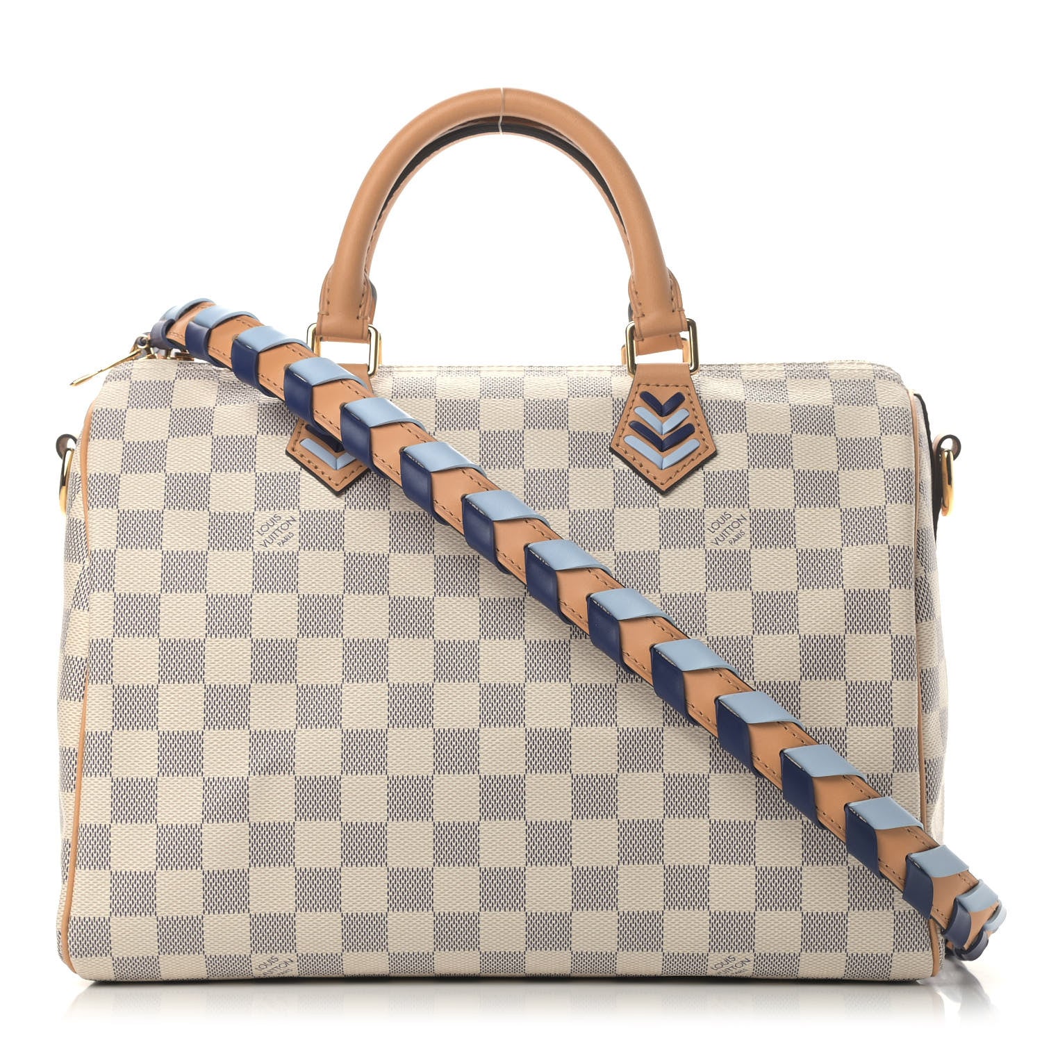 Louis Vuitton Damier Azur Braided Speedy Bandouliere 30 Blue 1 of 4
