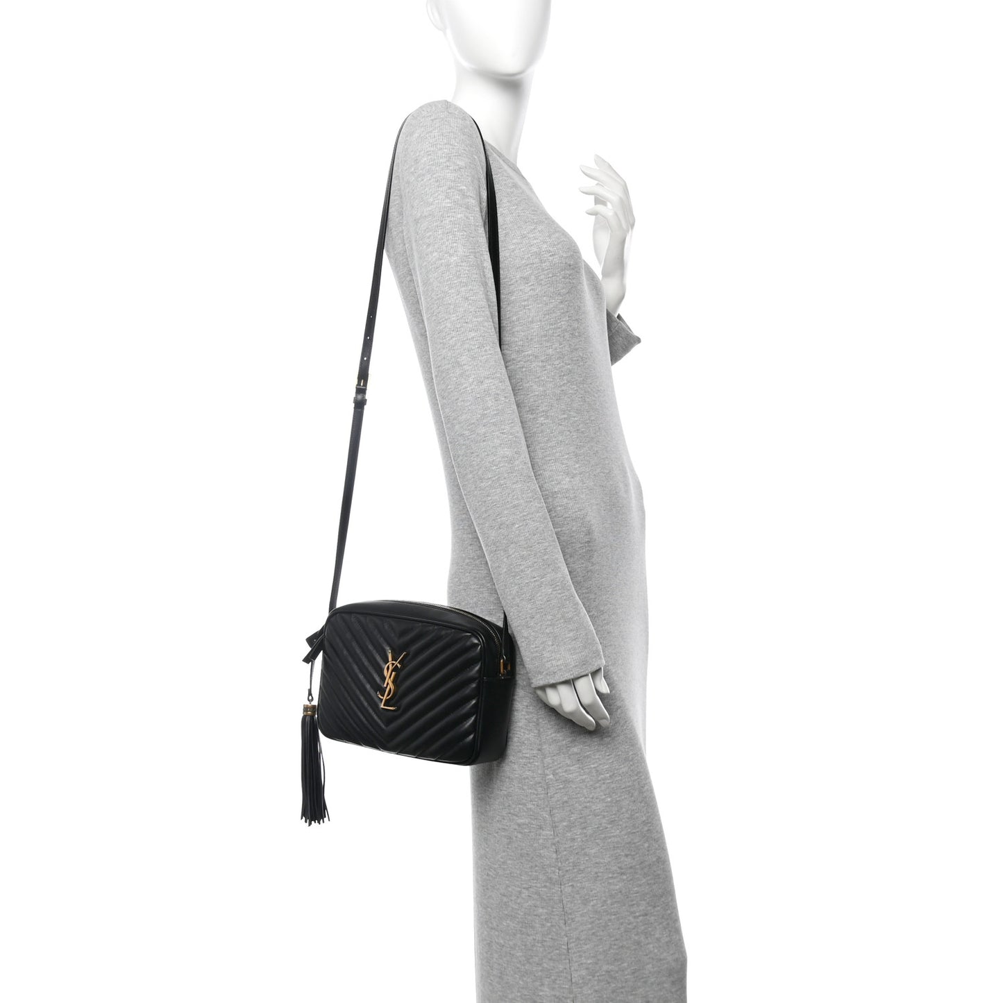 Calfskin Matelasse Monogram Lou Camera Bag Black
