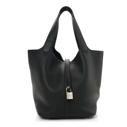 Hermes Taurillon Clemence Picotin Lock 22 MM Black 1 of 10