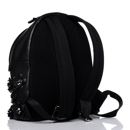Fendi Vitello Dolce All Over Flowerland Large Backpack Black 2 of 13