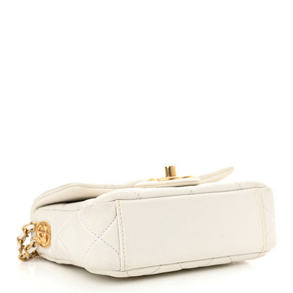 Chanel Caviar Quilted Mini Twist Your Buttons Flap White 4 of 13
